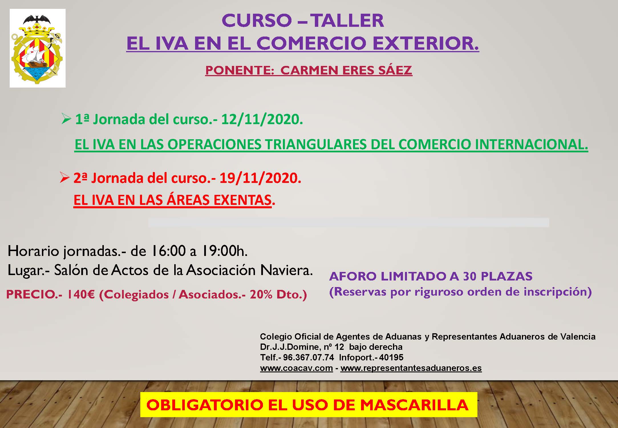 CURSO-TALLER: EL IVA EN EL COMERCIO EXTERIOR